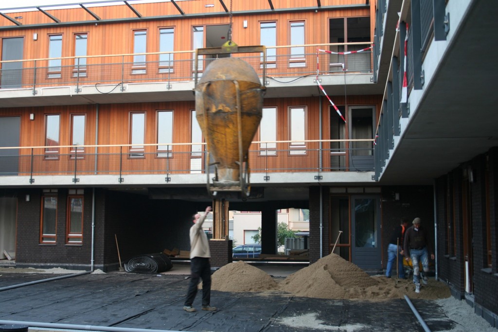 aanleg bodem daktuin appartementencomplex techniek