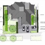 tekening voortuin bij vrijstaande woning