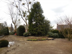 aanleg tuin bij moderne villa met groot hoogteverschil